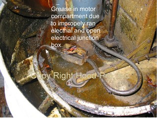 Grease Contaminated Fan Motor Compartment 